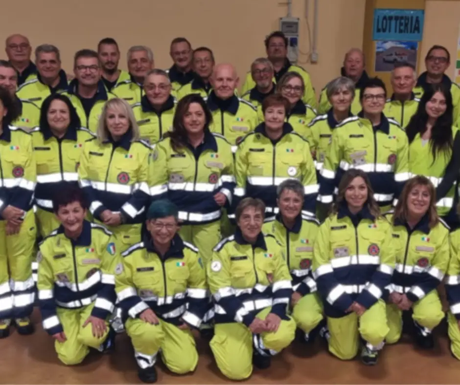 A cena con la protezione civile